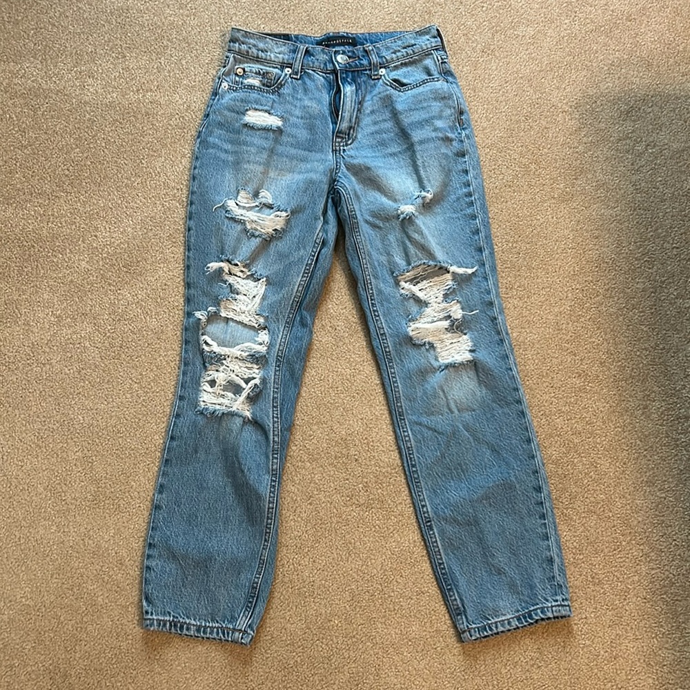 Aeropostale distressed mom jeans